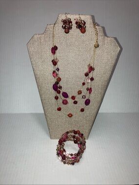 COIRIS Multi-Strand Necklace with Matching Earrings and Bracelet